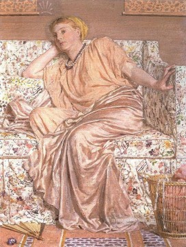 アルバート・ジョセフ・ムーア Painting - パンジーの女性像 アルバート・ジョセフ・ムーア